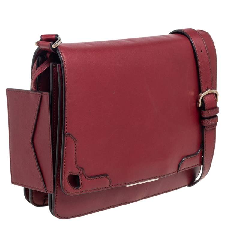 Pre Owned Cartier Red Leather Flap Shoulder Bag