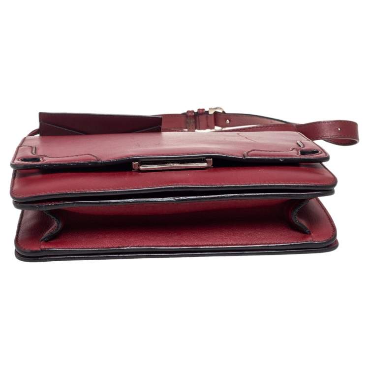Pre Owned Cartier Red Leather Flap Shoulder Bag