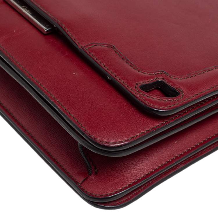 Pre Owned Cartier Red Leather Flap Shoulder Bag