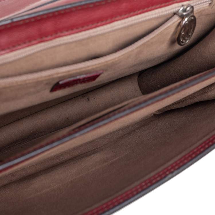 Pre Owned Cartier Red Leather Flap Shoulder Bag