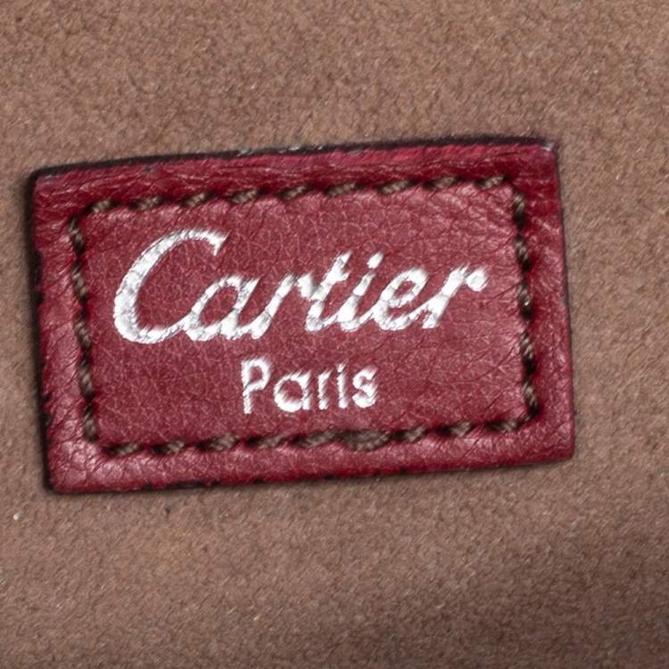 Pre Owned Cartier Red Leather Flap Shoulder Bag