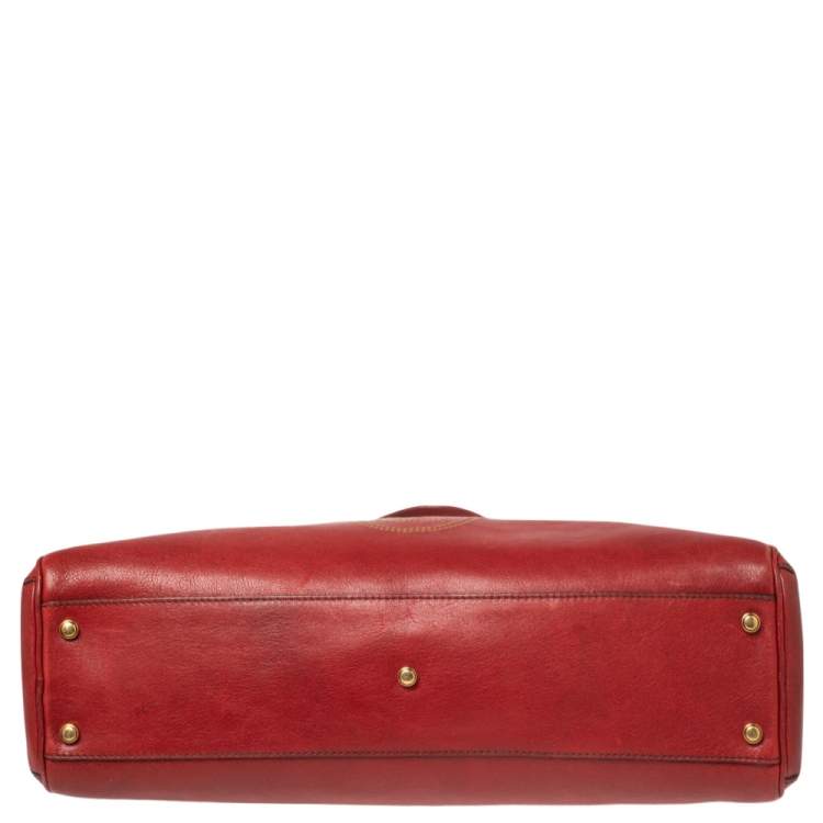 Pre Owned Cartier Red Leather Medium Marcello de Cartier Bag