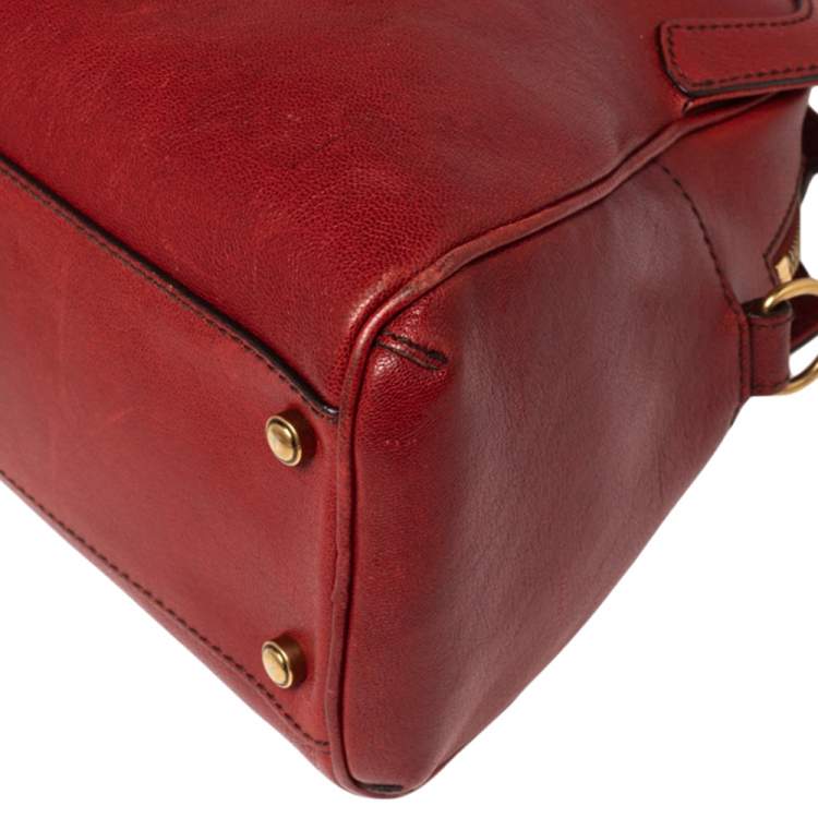 Pre Owned Cartier Red Leather Medium Marcello de Cartier Bag