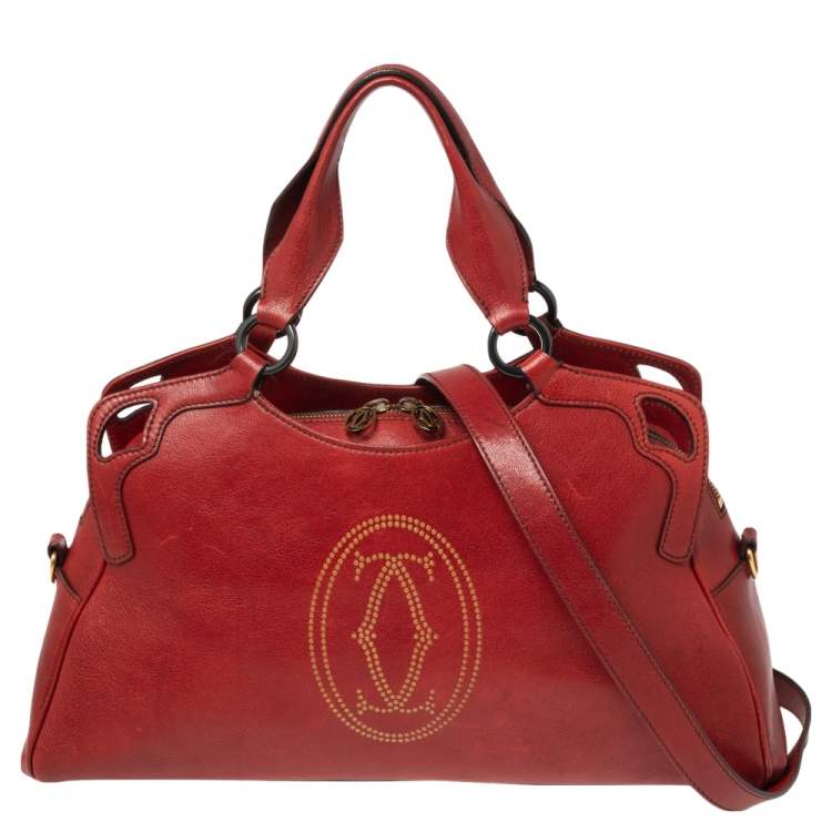 Cartier Red Leather Medium Marcello de Cartier Bag Cartier The Luxury Closet