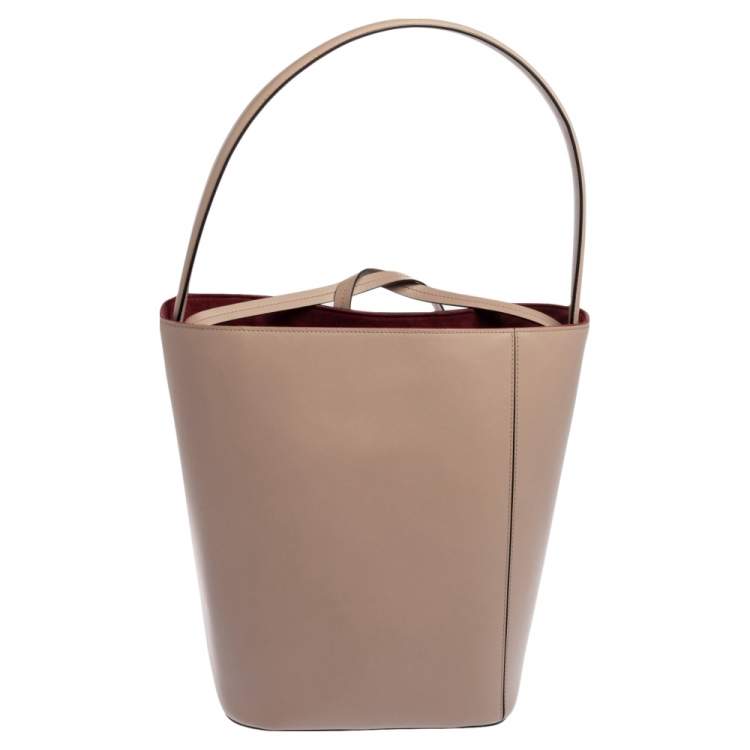 Pre Owned Cartier Old Rose Pink Leather Must C Bucket Bag