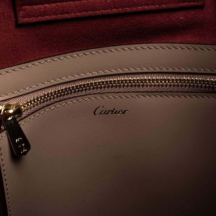 Pre Owned Cartier Old Rose Pink Leather Must C Bucket Bag