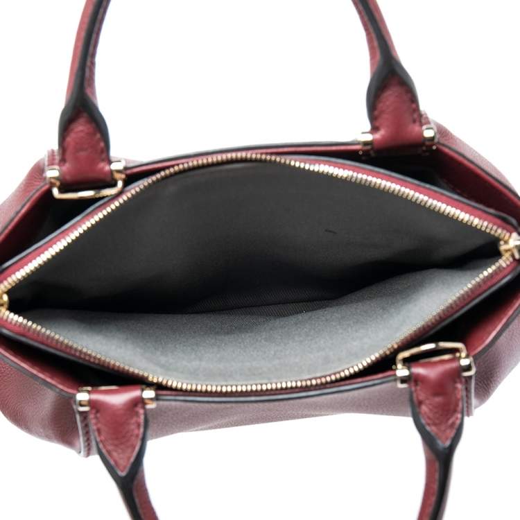 Pre Owned Cartier Dark Red Leather Mini C de Cartier Satchel
