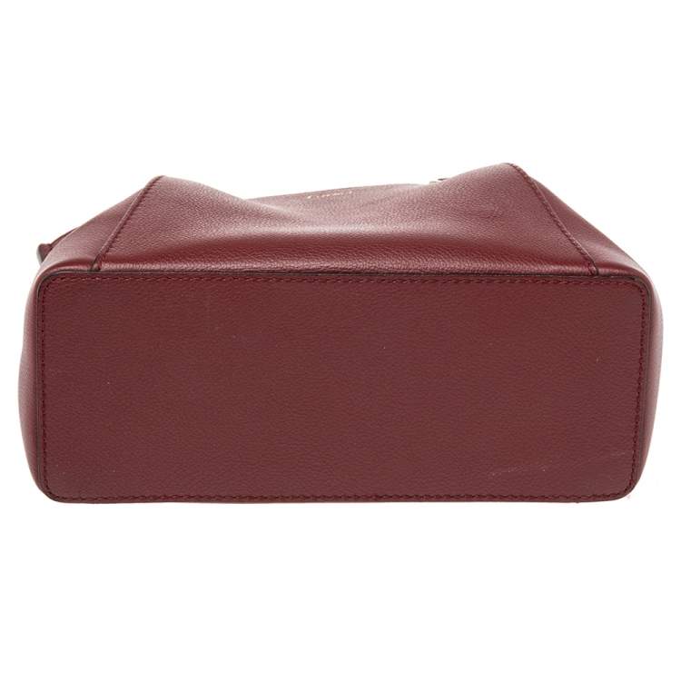 Pre Owned Cartier Dark Red Leather Mini C de Cartier Satchel