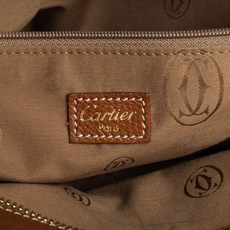 Pre Owned Cartier Brown Leather Medium Marcello de Cartier Bag