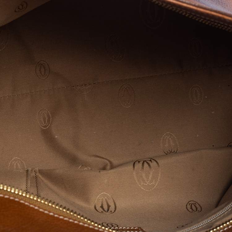 Pre Owned Cartier Brown Leather Medium Marcello de Cartier Bag