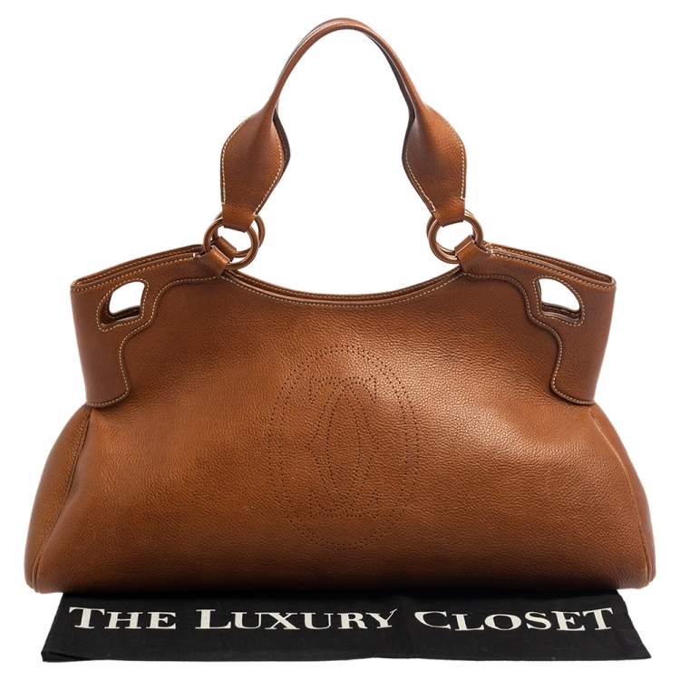 Pre Owned Cartier Brown Leather Medium Marcello de Cartier Bag