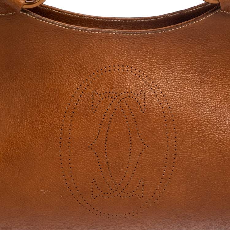Pre Owned Cartier Brown Leather Medium Marcello de Cartier Bag