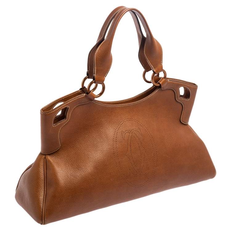 Pre Owned Cartier Brown Leather Medium Marcello de Cartier Bag