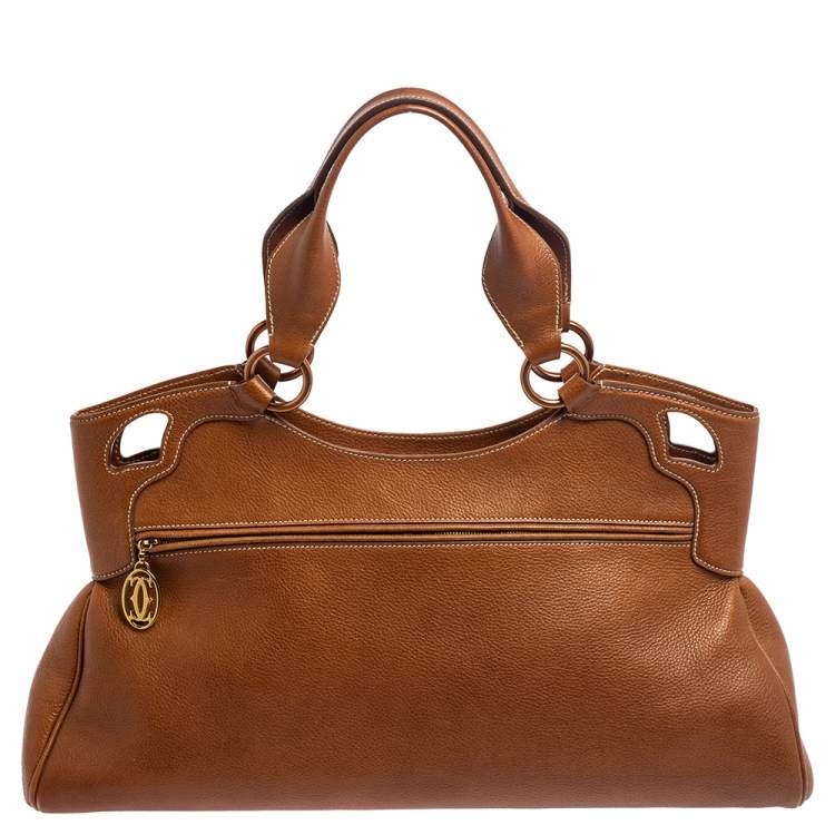 Pre Owned Cartier Brown Leather Medium Marcello de Cartier Bag