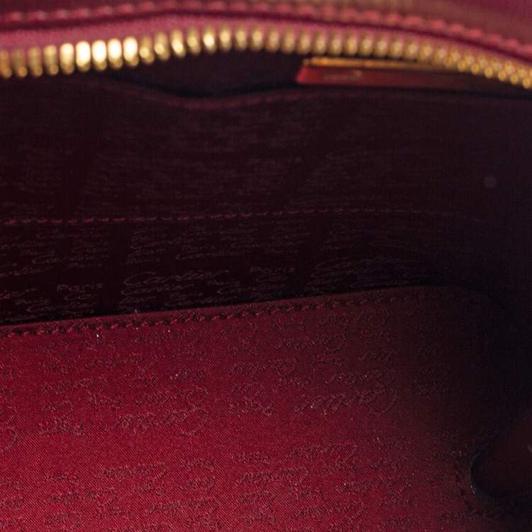 Pre Owned Cartier Burgundy Leather Rounder Tote Bag