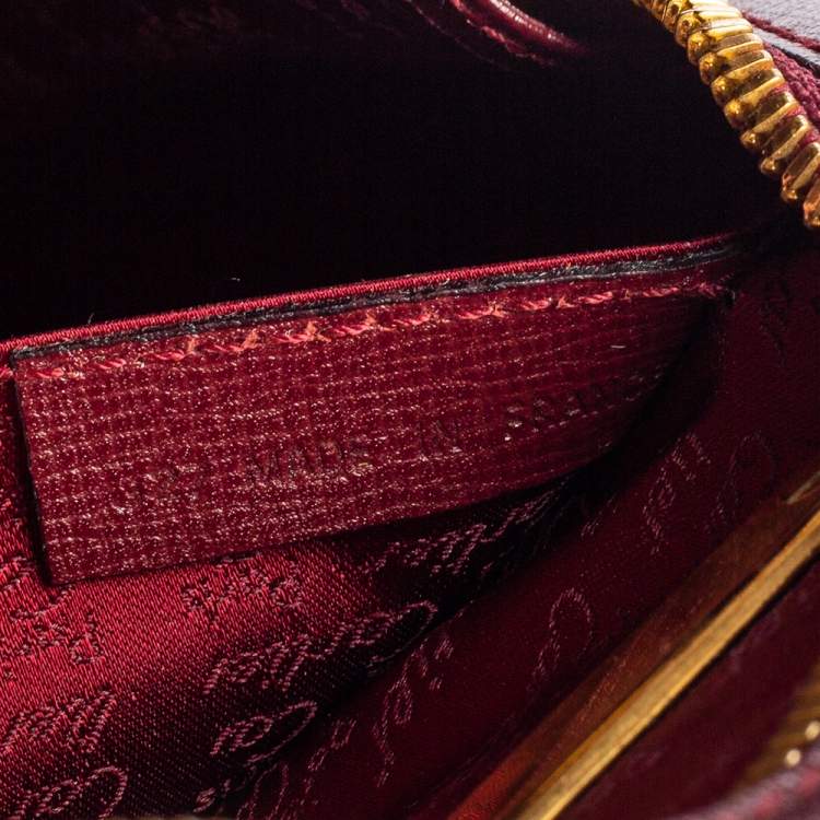 Pre Owned Cartier Burgundy Leather Rounder Tote Bag