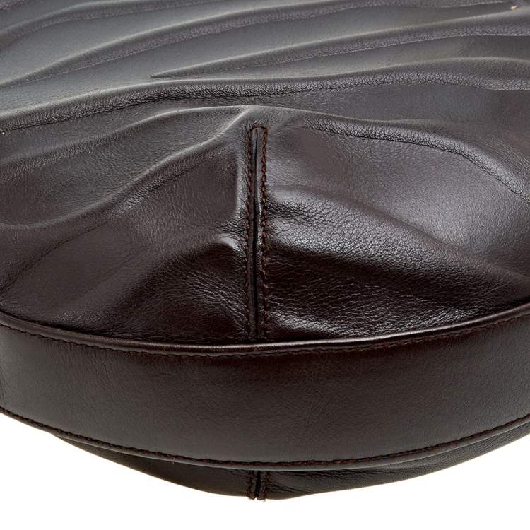 Pre Owned Cartier Dark Brown Leather Medium Panthere de Cartier Bag