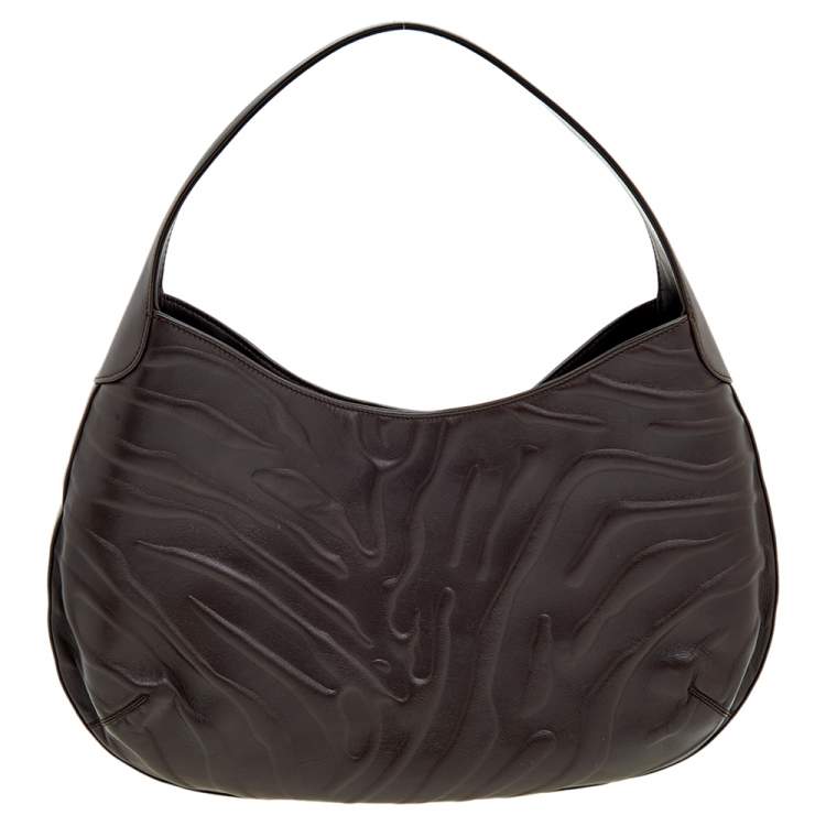 Pre Owned Cartier Dark Brown Leather Medium Panthere de Cartier Bag
