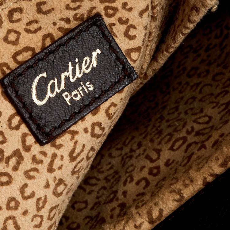 Pre Owned Cartier Dark Brown Leather Medium Panthere de Cartier Bag