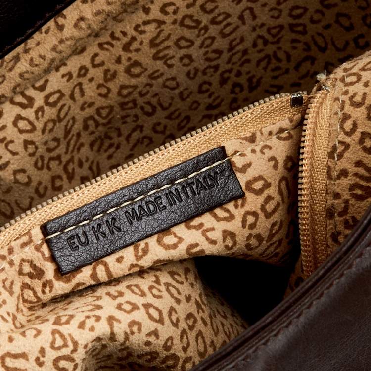 Pre Owned Cartier Dark Brown Leather Medium Panthere de Cartier Bag
