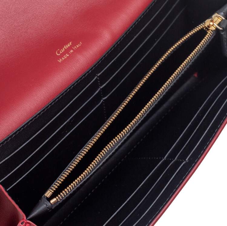 مملوكة مسبقًا Cartier Red Leather Guirlande de Cartier Continental Wallet