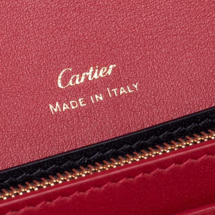 مملوكة مسبقًا Cartier Red Leather Guirlande de Cartier Continental Wallet