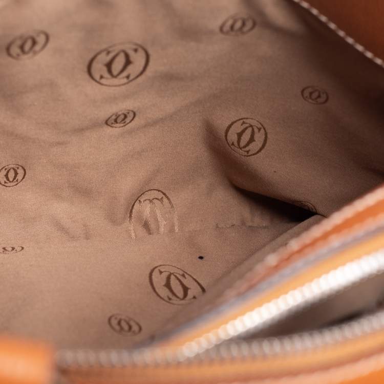 Pre Owned Cartier Brown Leather Marcello de Cartier Satchel