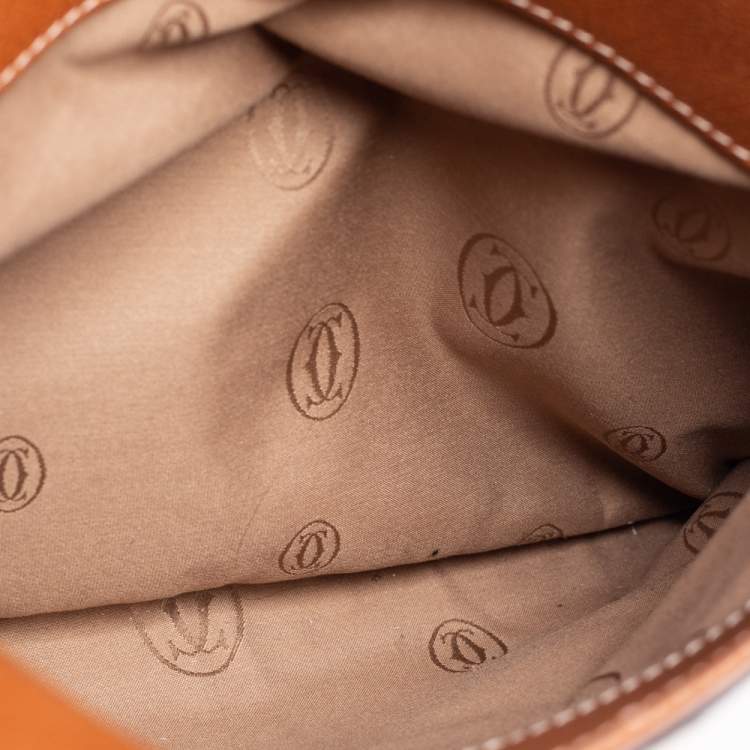 Pre Owned Cartier Brown Leather Marcello de Cartier Satchel