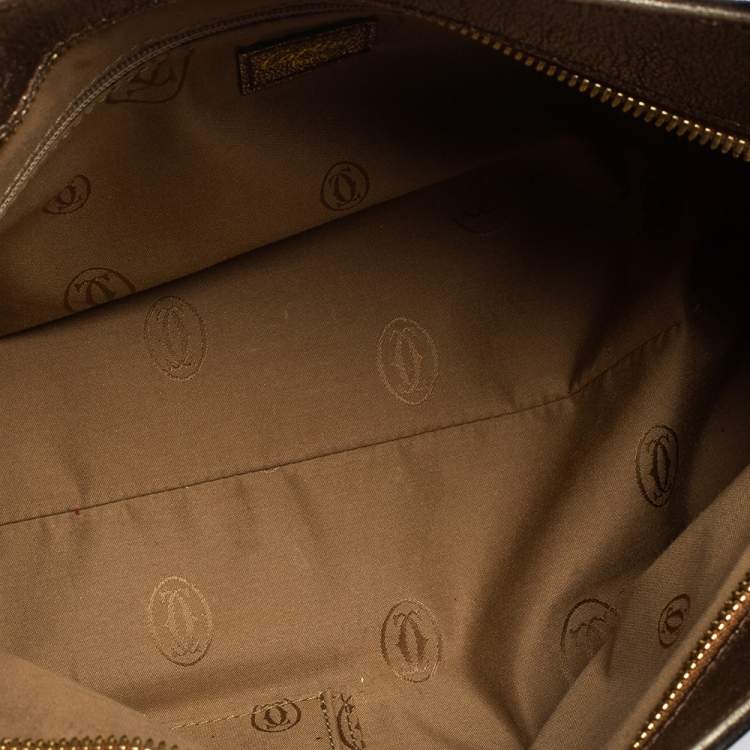 Pre Owned Cartier Gold Leather Marcello de Cartier Bag