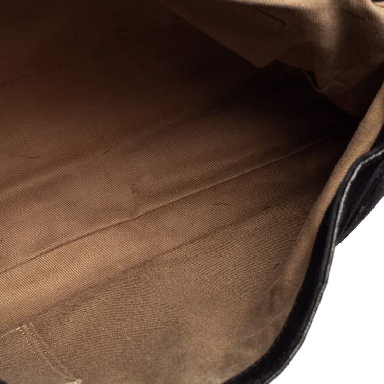Pre Owned Cartier Python,Suede and Leather Marcello Flap Shoulder Bag