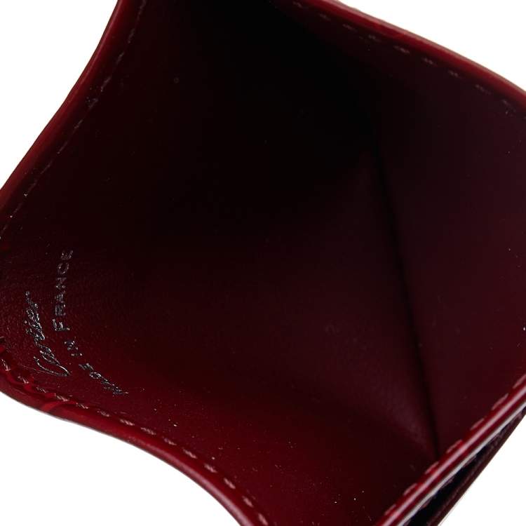 Cartier Maroon Patent Leather Happy Birthday Card Holder Cartier