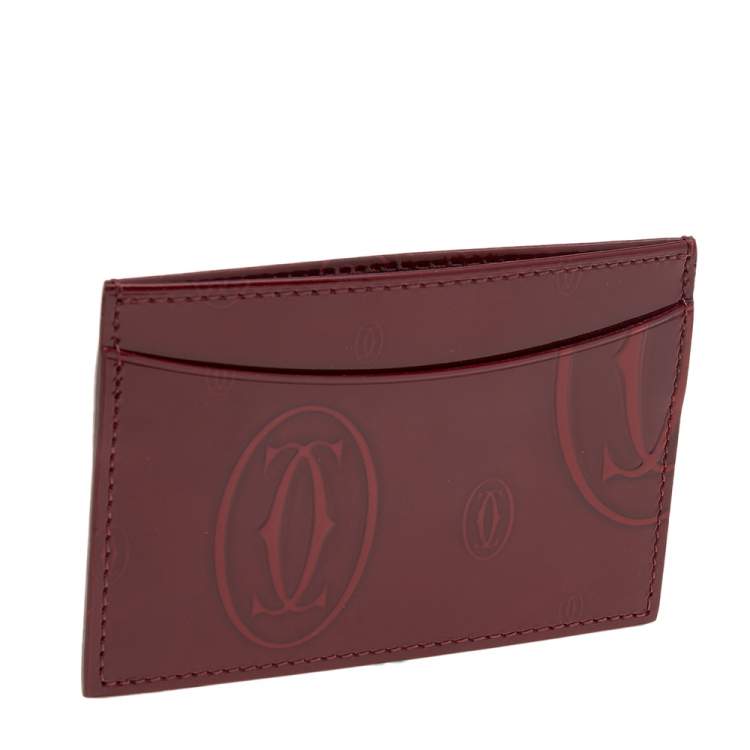 Pre Owned Cartier Red Patent Leather Happy Birthday Card Holder