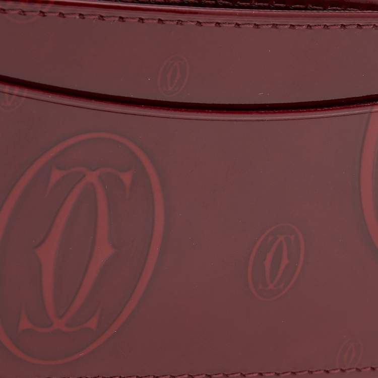 Pre Owned Cartier Red Patent Leather Happy Birthday Card Holder