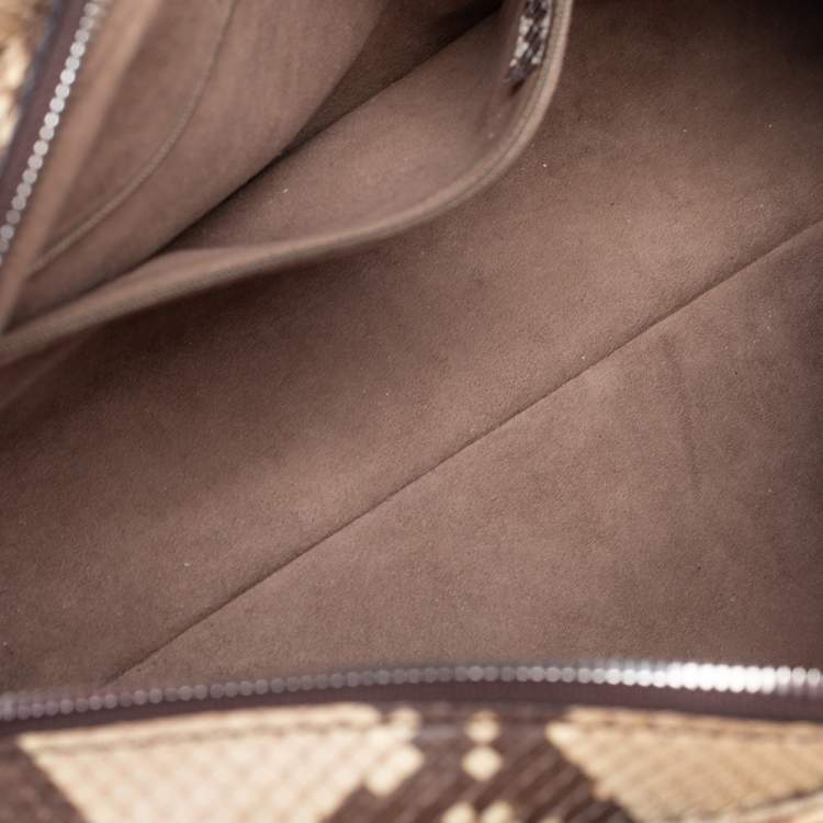 Pre Owned Cartier Beige/Brown Python Marcello De Cartier Satchel