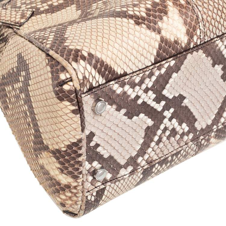 Pre Owned Cartier Beige/Brown Python Marcello De Cartier Satchel