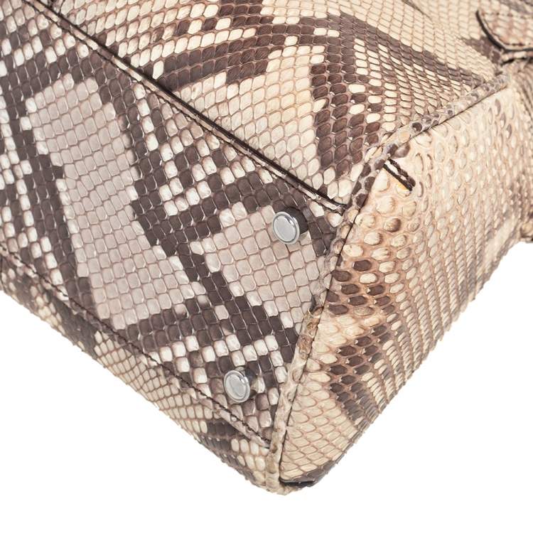 Pre Owned Cartier Beige/Brown Python Marcello De Cartier Satchel
