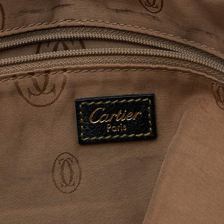Pre Owned Cartier Black Leather Marcello de Cartier Shoulder Bag