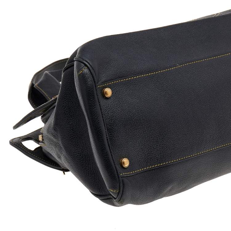 Pre Owned Cartier Black Leather Marcello de Cartier Shoulder Bag