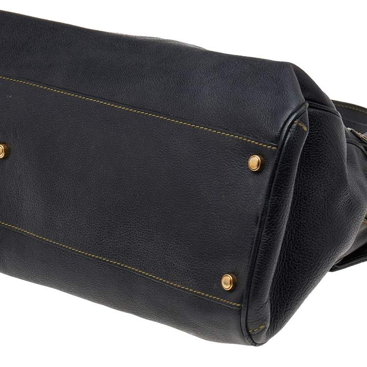 Pre Owned Cartier Black Leather Marcello de Cartier Shoulder Bag