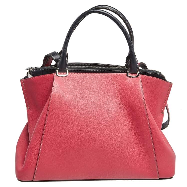 Pre Owned Cartier Pink/Navy Blue Leather Small C De Cartier Bag
