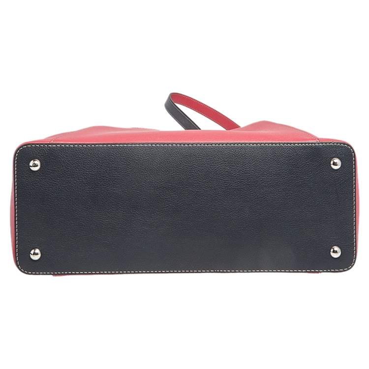 Pre Owned Cartier Pink/Navy Blue Leather Small C De Cartier Bag