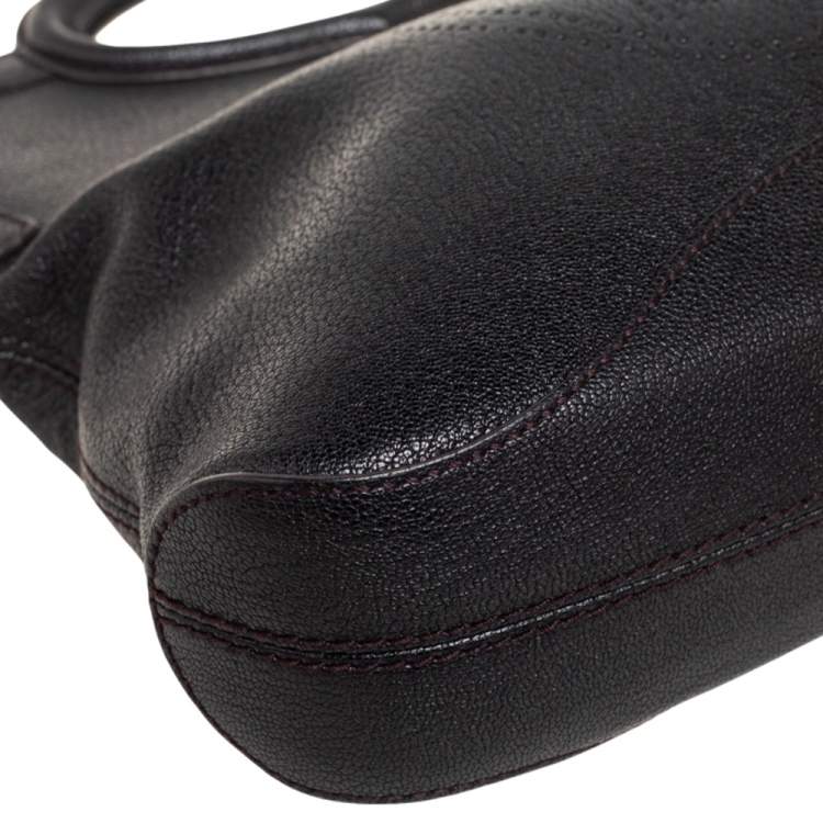 Pre Owned Cartier Black Leather Marcello De Cartier Foldover Clutch