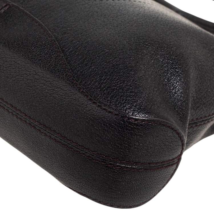 Pre Owned Cartier Black Leather Marcello De Cartier Foldover Clutch