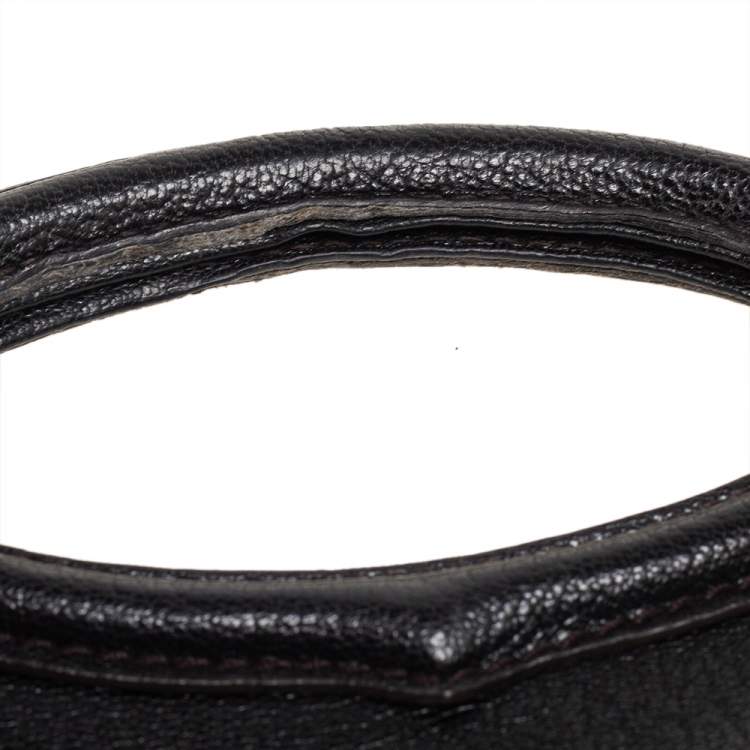 Pre Owned Cartier Black Leather Marcello De Cartier Foldover Clutch