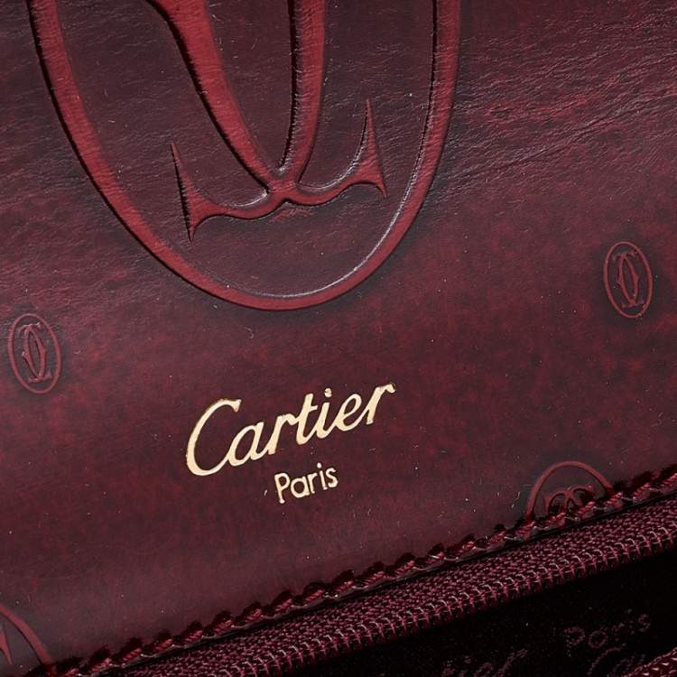مملوكة مسبقًا Cartier Burgundy Patent Leather Happy Birthday Top Handle Bag