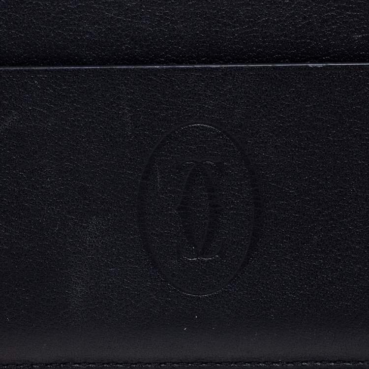 Pre Owned Cartier Black Leather Must de Cartier Card Holder