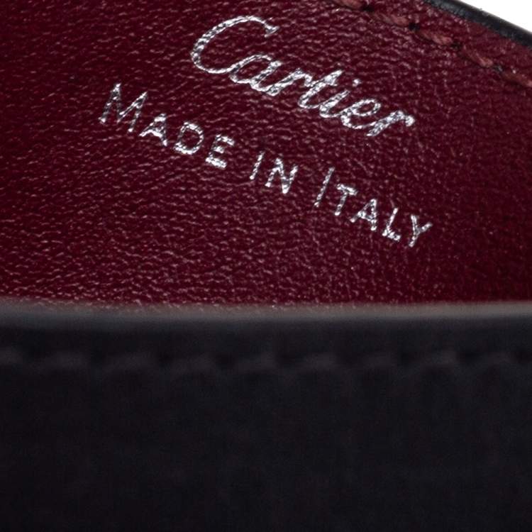Pre Owned Cartier Black Leather Must de Cartier Card Holder