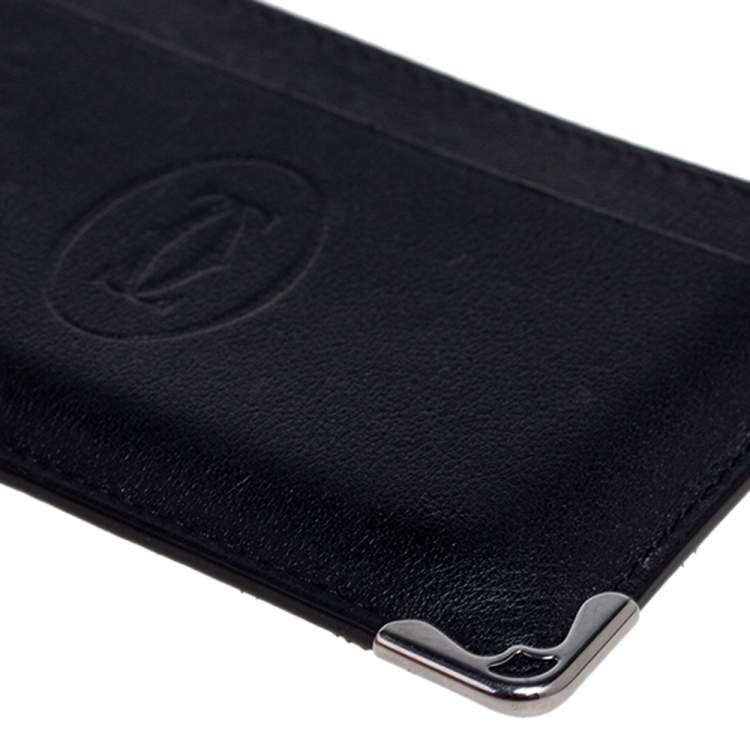 Pre Owned Cartier Black Leather Must de Cartier Card Holder