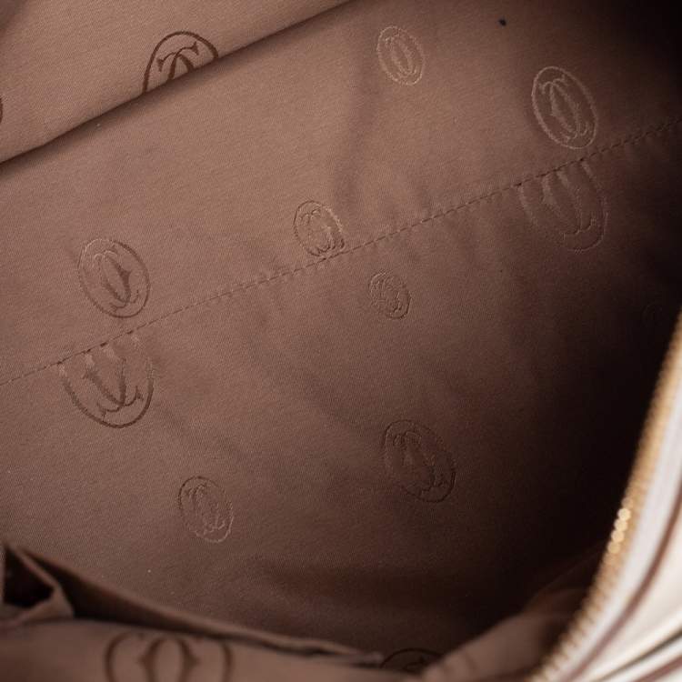 Pre Owned Cartier White Leather Medium Marcello de Cartier Bag