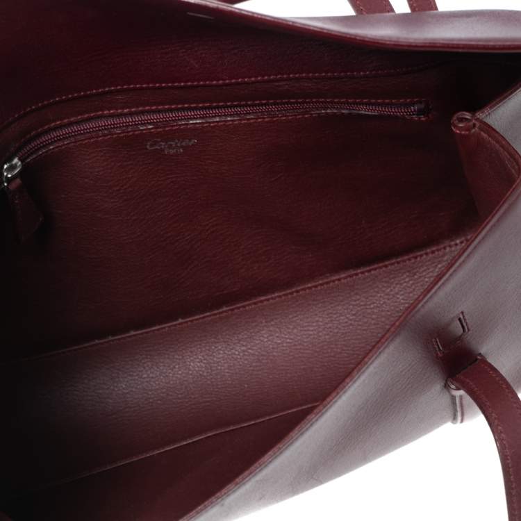 Pre Owned Cartier Burgundy Leather Happy Birthday Cabochon Flap Bag